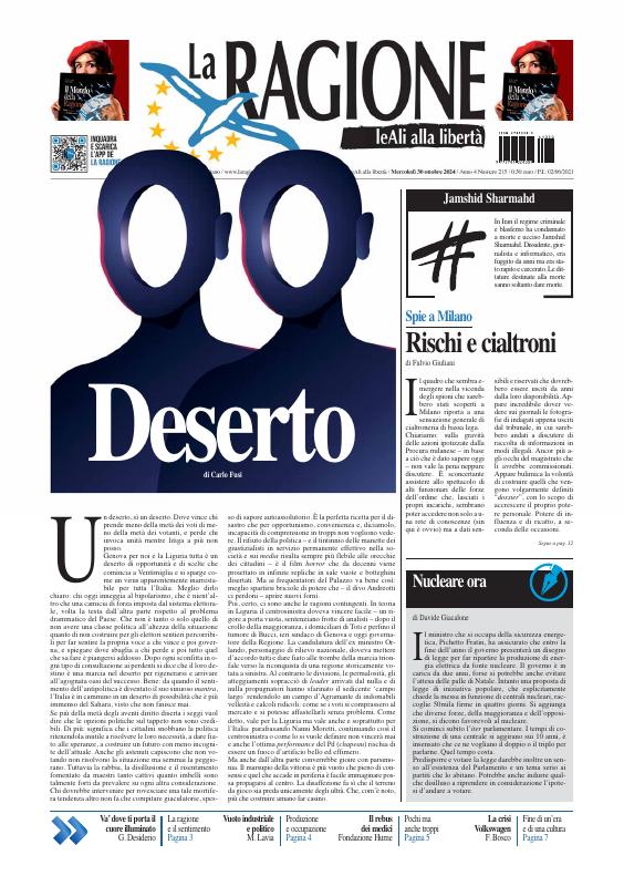 Prima-pagina-la ragione-oggi-edizione-di-oggi-20241030